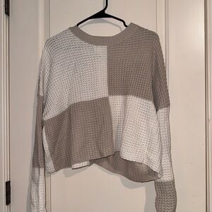 Cream Knit checkered sweater